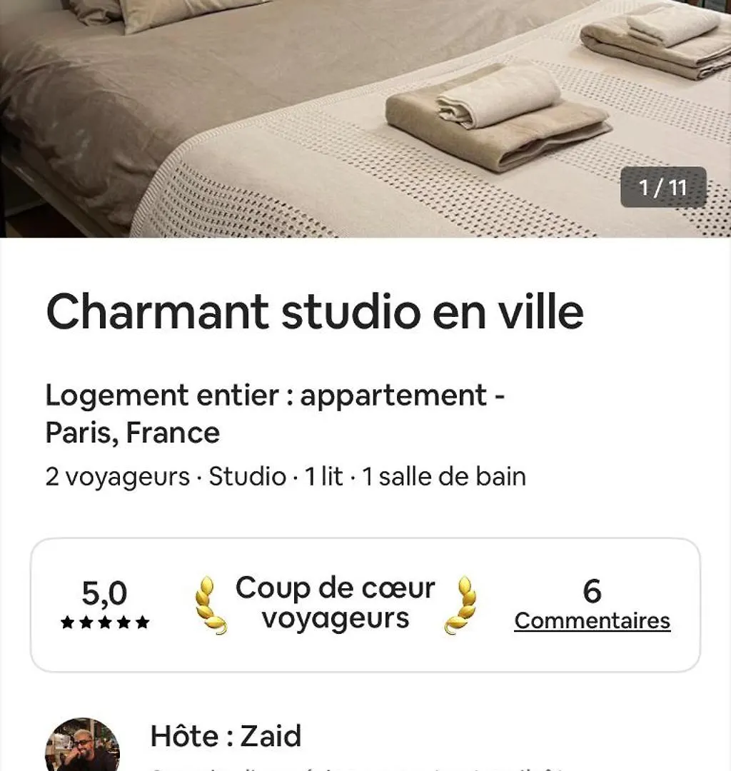 Charmant Studio En Ville Paris